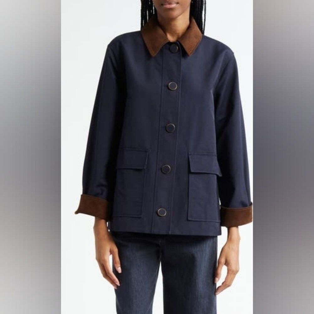 Veronica Beard arlen corduroy trim dickey jacket Size large